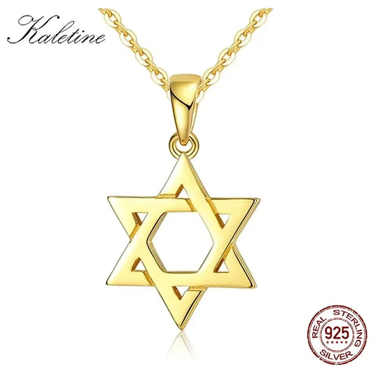 Collier en argent Sterling 925 pour hommes et femmes, étoile de David juive Magen, israël, Judaica, bijoux hébraïques, pendentifs Hanukkah, couleur or