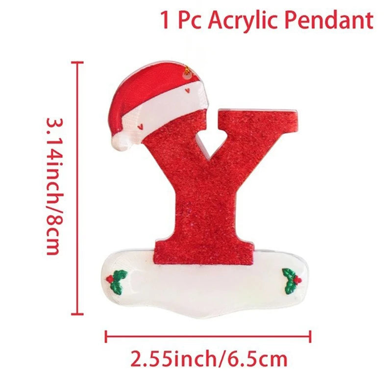 ZQNYCY - Pendentif lettre acrylique sapin de noël