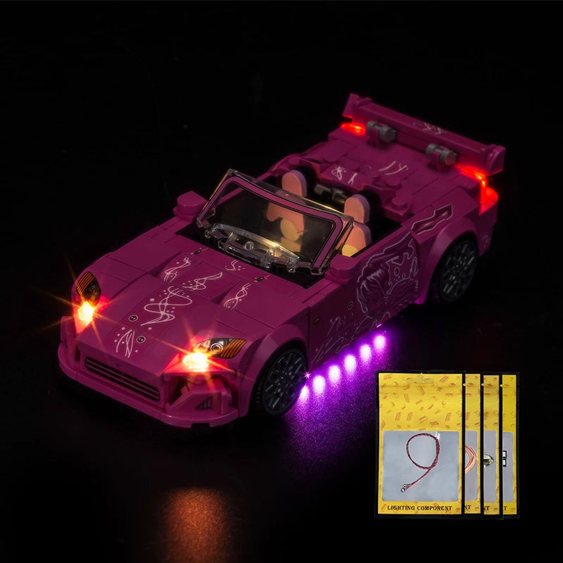 Ensemble d'éclairage LED Lazishi 77241, adapté au cadeau d'éclairage 2 Fast 2 Furious Honda S2000 (hors blocs de construction)