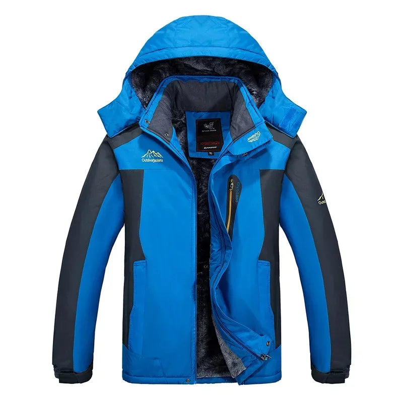 Coupe-vent homme grande taille 8XL 9XL veste d'hiver hommes imperméable coupe-vent velours chaud Parka manteau tourisme montagne neige pardessus