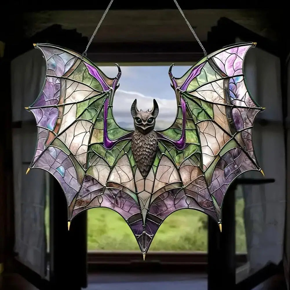 Halloween chauve-souris acrylique fenêtre suspendue gothique chauve-souris suspendue gothique coloré chauve-souris fenêtre suspendue décoration Halloween fête hantée