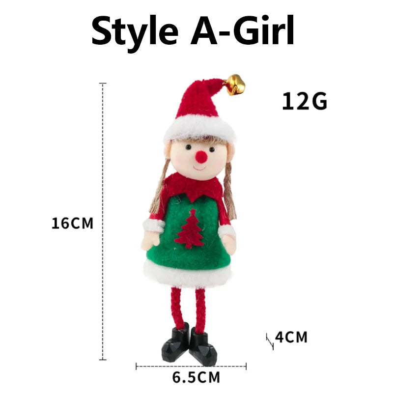 Poupées en peluche elfes de noël, ornements suspendus, décor d'arbre de noël, mignon garçon et fille, pendentif elfe, cadeaux pour enfants, nouvel an, nouvelle collection