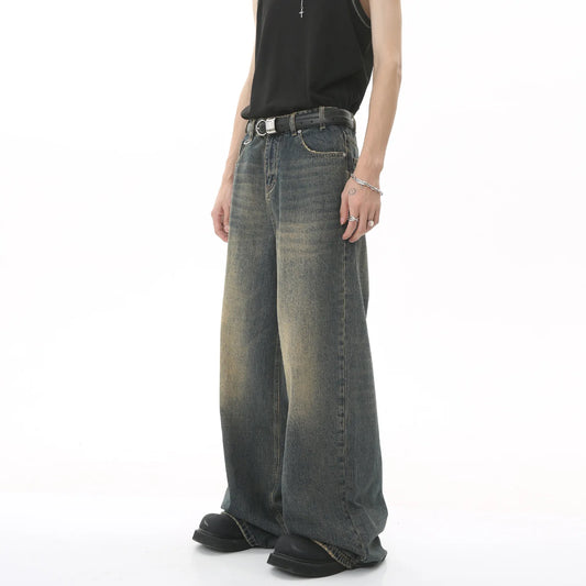 Nouveaux hommes Baggy jambe droite jambe large jean homme mode Vintage lavage pantalon Denim décontracté jeunesse marque populaire Streetwear pantalon