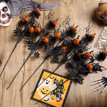 Décorations d'Halloween, bouquet de coups de citrouille d'horreur noire, ornements de fête
