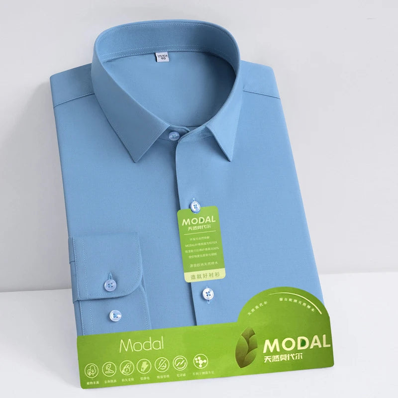 Chemise à Manches sulfAnti-déformable pour Homme, Coupe Cintrée, Blouse de Bureau Blanche, Nouvelle Collection, 5XL