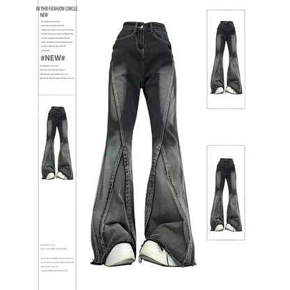 Jean droit taille haute vintage américain pour femme, denim baggy décontracté, surintendant ser, pantalon large Y2K, style grunge High Street, 2024