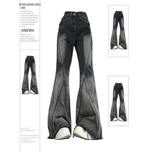 Jean droit taille haute vintage américain pour femme, denim baggy décontracté, surintendant ser, pantalon large Y2K, style grunge High Street, 2024