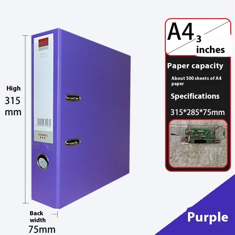 Grand classeur à anneaux multicolore A4, classeur à levier pour Documents,
