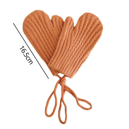 Gants en tricot résistants au froid pour enfants, mitaines chaudes, gants à laçage décontractés, document solide, automne, hiver, nouveau