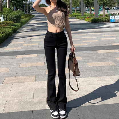 ZOENOVA femmes blanc Vintage Flare jean angleterre Style haute rue femmes pantalon taille haute Denim 2023 tendance pantalons de mujer