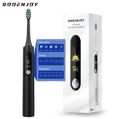 SOOENJOY NB-1 brosse à dents électrique sonique écran LCD intelligent brosse à dents sonique Mode bricolage nettoyeur automatique adulte IPX7 étanche