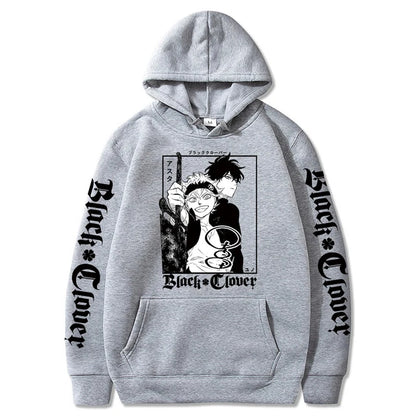 Sweat-shirt à capuche avec emblème de l'escouade de taureaux noirs, dessin animé Yami Asta, chevaliers magiques, pour hommes et femmes, décontracté, Harajuku, Streetwear
