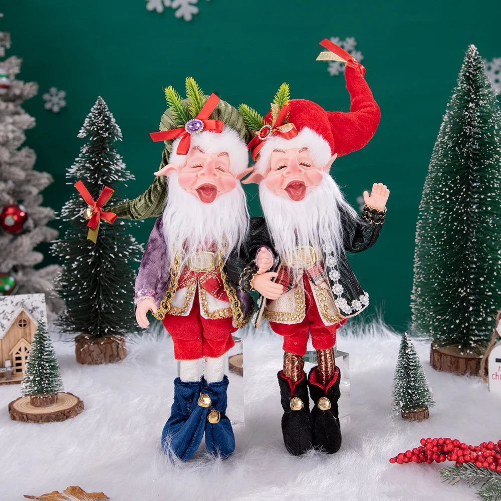 Elfes de noël personnalisés avec couronne, décoration suspendue, pendentifs muraux pour fête à domicile, ornements, elfe en peluche, nouvelle collection 2025