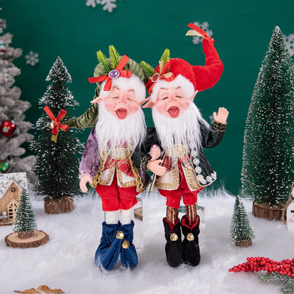 Elfes de noël personnalisés avec couronne, décoration suspendue, pendentifs muraux pour fête à domicile, ornements, elfe en peluche, nouvelle collection 2025