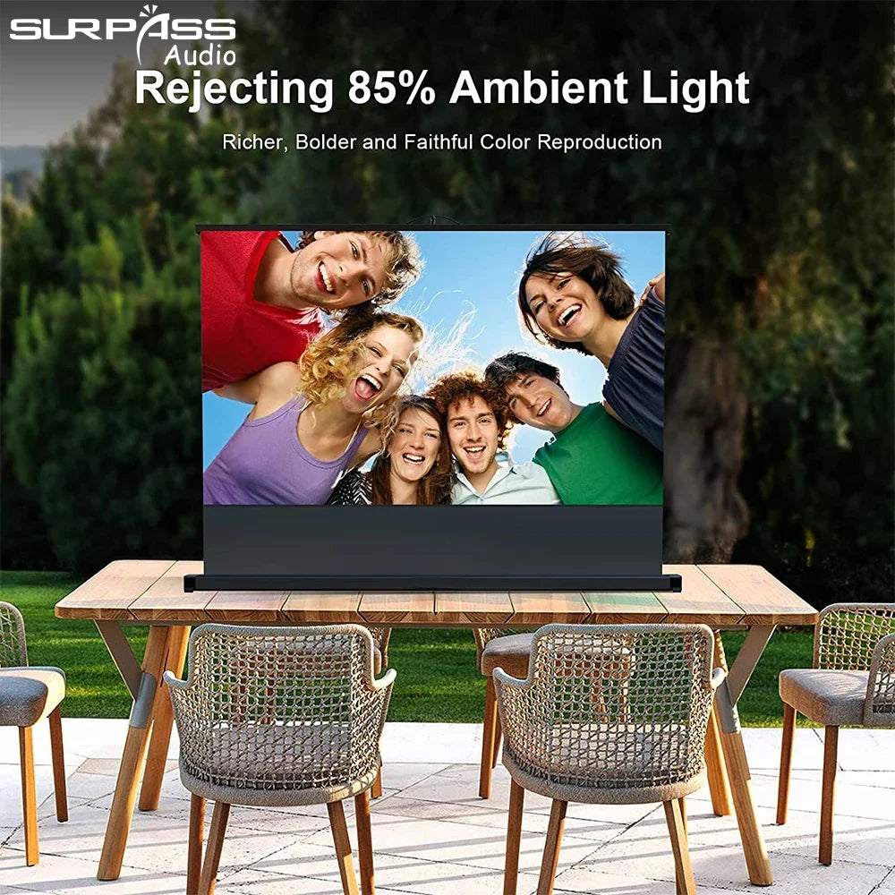 50 Inch Portable Projector Screen, Tabletop Projection Screen with Stand, Movie Watch for Outdoor Camping and Office