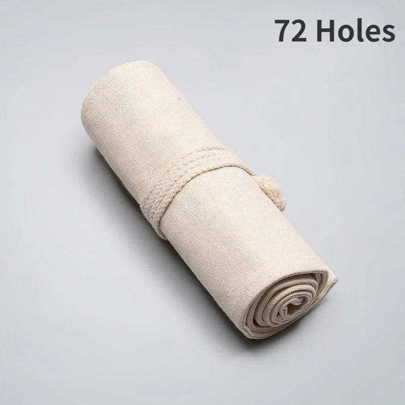 Trousse à crayons fournitures scolaires étudiant Art stylo sac pochette toile stylo enveloppement rouleau maquillage cosmétique brosse stylo stockage papeterie