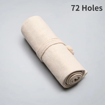 Trousse à crayons fournitures scolaires étudiant Art stylo sac pochette toile stylo enveloppement rouleau maquillage cosmétique brosse stylo stockage papeterie