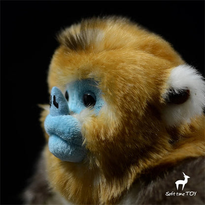 Sirène dorée haute fidélité, dessin animé mignon, singe à nez snub, jouets en peluche, animaux réalistes, Simulation, poupée en peluche, cadeaux Kawai