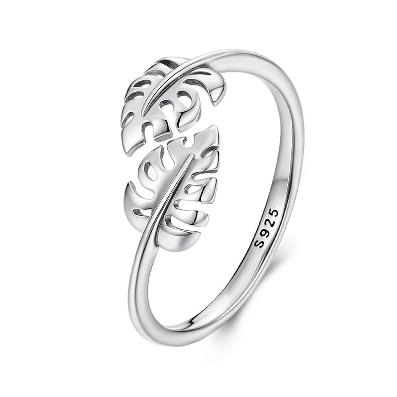 WOSTU-Bagues ajustables en argent regardé 925 pour femme, bijoux originaux empilables, taille ouverte