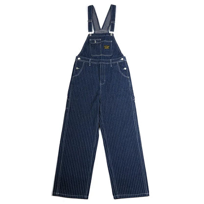 OKONKWO-Salopette Vintage en Denim à Rayures pour Homme, Vêtement de Travail Authentique en Coton, Style Décontracté, Nouvelle Collection