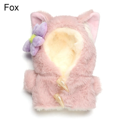 Vêtements de poupée idole de 20cm, jolis poupées en peluche en coton, manteau en peluche, lapin, ours, tigre, Mini corne, boucle, vêtements de poupée