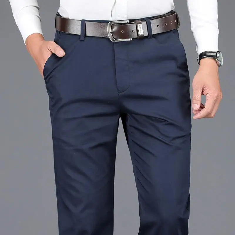 Jean Slim et Décontracté pour Homme, Pantalon Droit de Couleur Unie, Blanc Cassé, à la Mode, Grande Taille, FJ27-38, Été