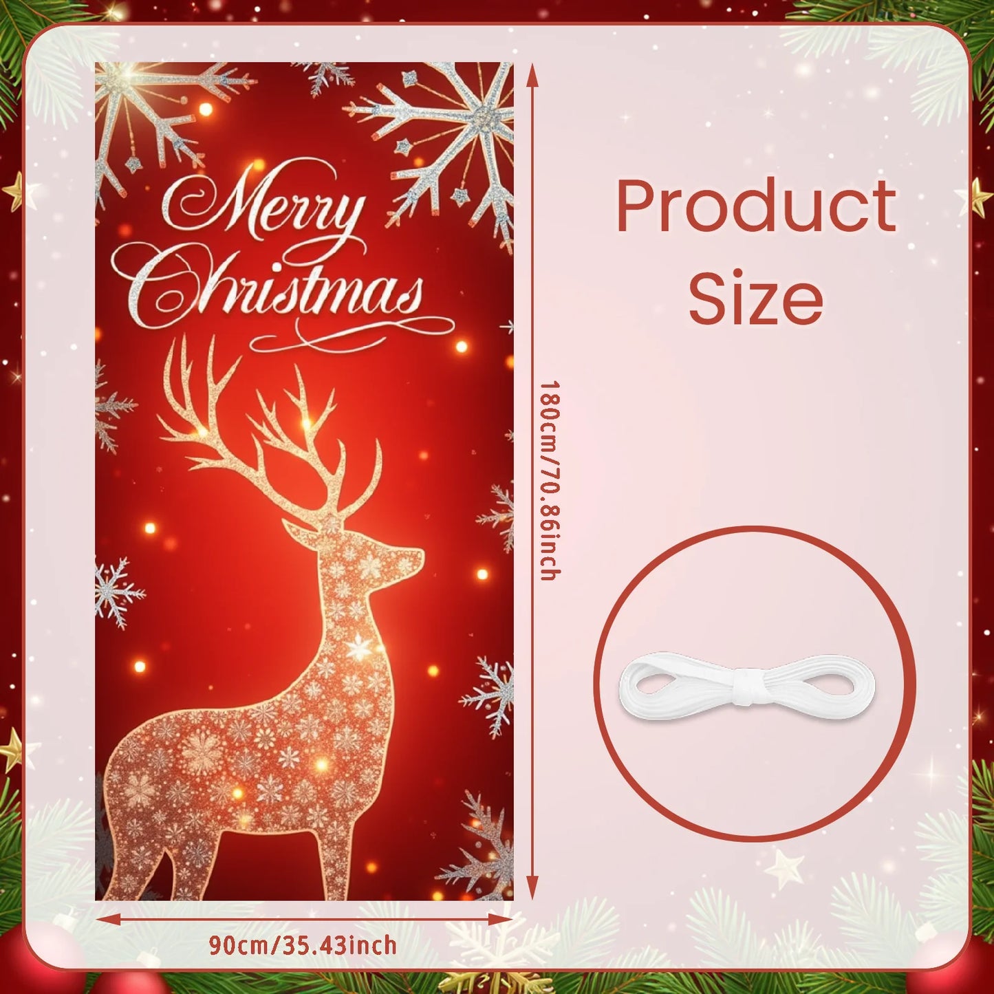 Drapeau suspendu de noël, bannière de porte de porche, décorations de noël pour la maison, ornements 2025, cadeaux de noël, décor du nouvel an 2026