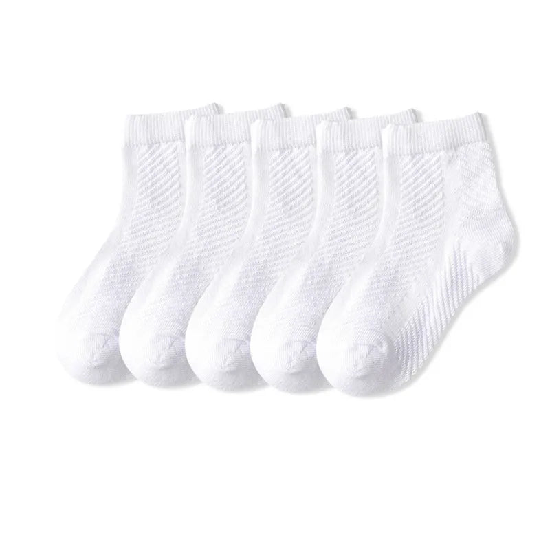 5 paires/lot enfants chaussettes garçon fille coton mode respirant maille chaussettes printemps été haute qualité 1-12 ans enfants cadeaux d'anniversaire