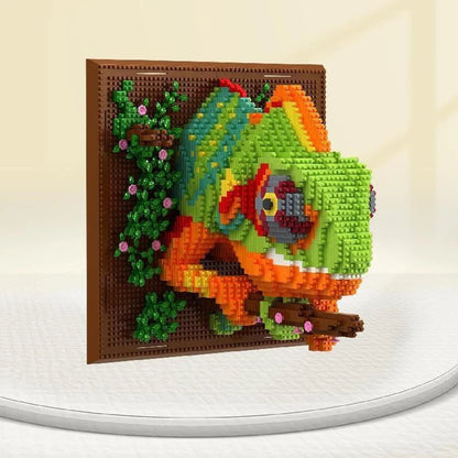 Blocs de construction 3D tête de monstre requin, bloc Mural, pendentif Animal, décoration murale suspendue, Sculpture, décoration de maison, jouet cadeau