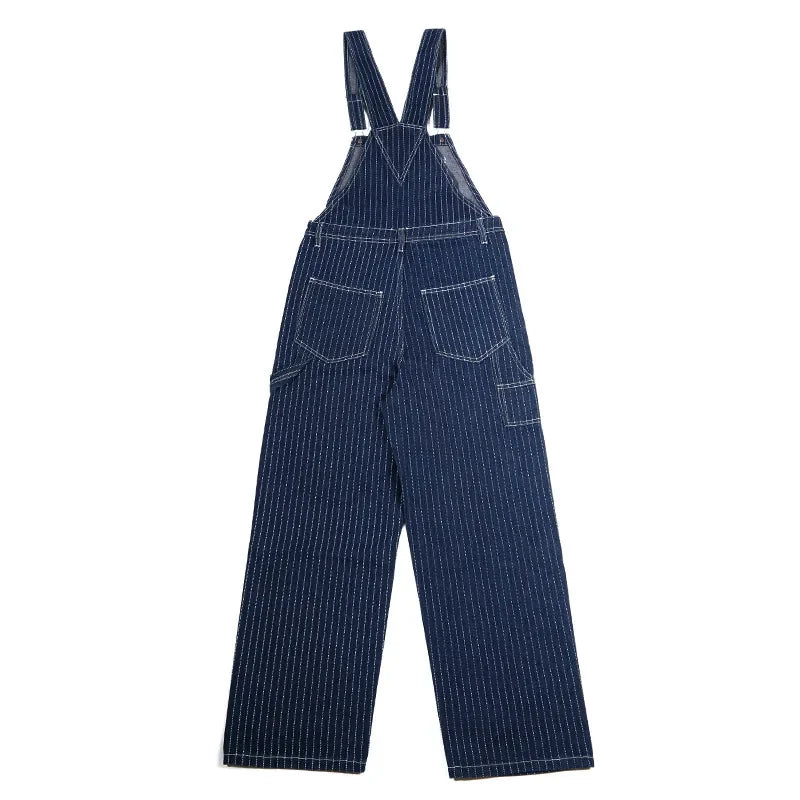 OKONKWO-Salopette Vintage en Denim à Rayures pour Homme, Vêtement de Travail Authentique en Coton, Style Décontracté, Nouvelle Collection