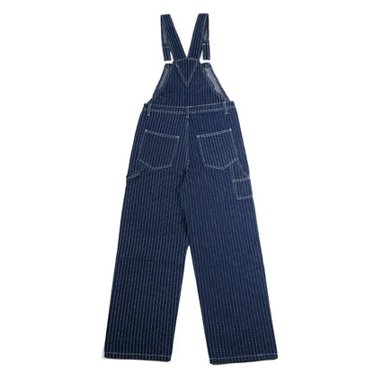OKONKWO-Salopette Vintage en Denim à Rayures pour Homme, Vêtement de Travail Authentique en Coton, Style Décontracté, Nouvelle Collection