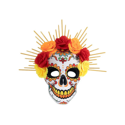Masque du jour des morts mexicains d'halloween, masque complet pour les yeux, masque de fête d'halloween, couvre-chef, masque de crâne tridimensionnel, carnaval