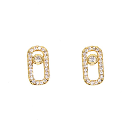 Boucles d'oreilles minimalistes en argent Sterling 925 pour femmes, 1 pièce, sans mouvement, en pierre Cz, bijoux de luxe délicats à la mode