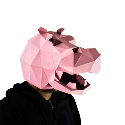 Masque en papier 3D à porter, modèle lapin Animal Cosplay bricolage, couvre-chef Origami Papercraft noël Halloween bal Party, cadeau pour filles