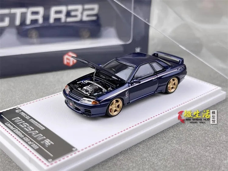 Stock 1:64 GTR R33 400R Skyline R32 R35 modèle de voiture moulée sous pression en alliage, jouet pour adolescents, à collectionner, cadeau d'anniversaire pour enfants.