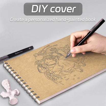 Carnet de croquis d'art en papier kraft, carnet à spirale, bloc-notes de dessin, journal Bullet, fournitures scolaires, 160101