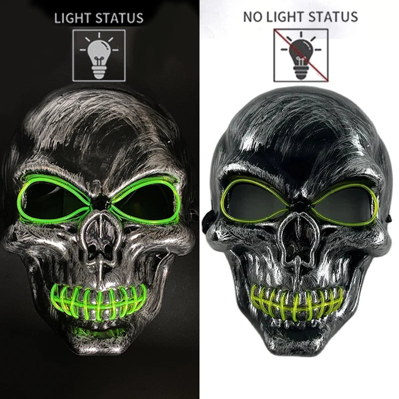 Masque de Purge d'Horreur Brcorporelle à LED, Complet au Néon, pour Cosplay, Fournitures de ixde Bar, Thème du Film d'Halloween