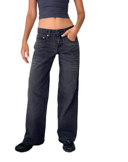 Jean à jambes droites pour femmes, haute qualité, quatre saisons, nouvelle mode, ample, taille basse, jambes larges, décontracté, sans élastique