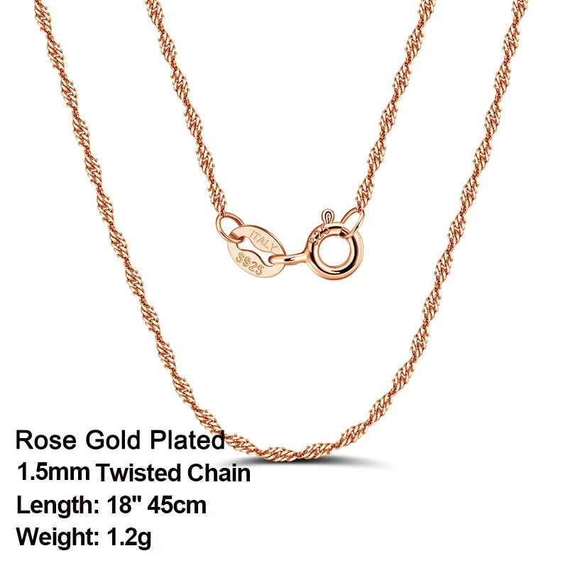 ORSA JEWELS véritable 925 collier en argent Sterling Figaro joint torique chaîne de cou torsadé serpent barre singapour boîte chaîne collier femmes 1