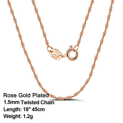 ORSA JEWELS véritable 925 collier en argent Sterling Figaro joint torique chaîne de cou torsadé serpent barre singapour boîte chaîne collier femmes 1