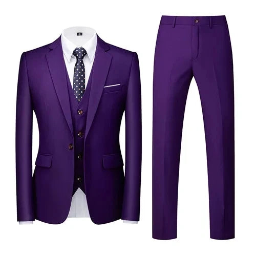 Costume vert clair pour Homme, 3 pièces (veste + pantalon + gilet), noir, gris, rouge, Terno Masculino, mode Slim, taille asiatique M-6XL