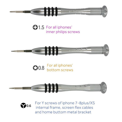 Kit d'outils de réparation pour iPhone, PH000 Phillips Shrimp, Pentalobe, Leic-Point, Y000, Tournevis Leic-Wing pour iPhone X 8 7 6S 6 Plus urgent, iTouch