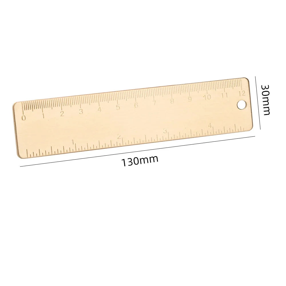 Règle droite en métal et laiton, rapporteur triangulaire Vintage, outil de mesure,