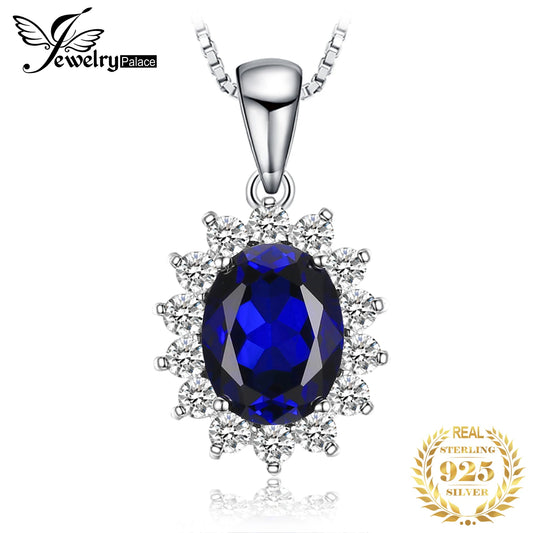JewelryPalace – collier avec pendentif , en argent Sterling 925, création d'un saphir bleu, rubis, imitation émeraude, sans chaîne