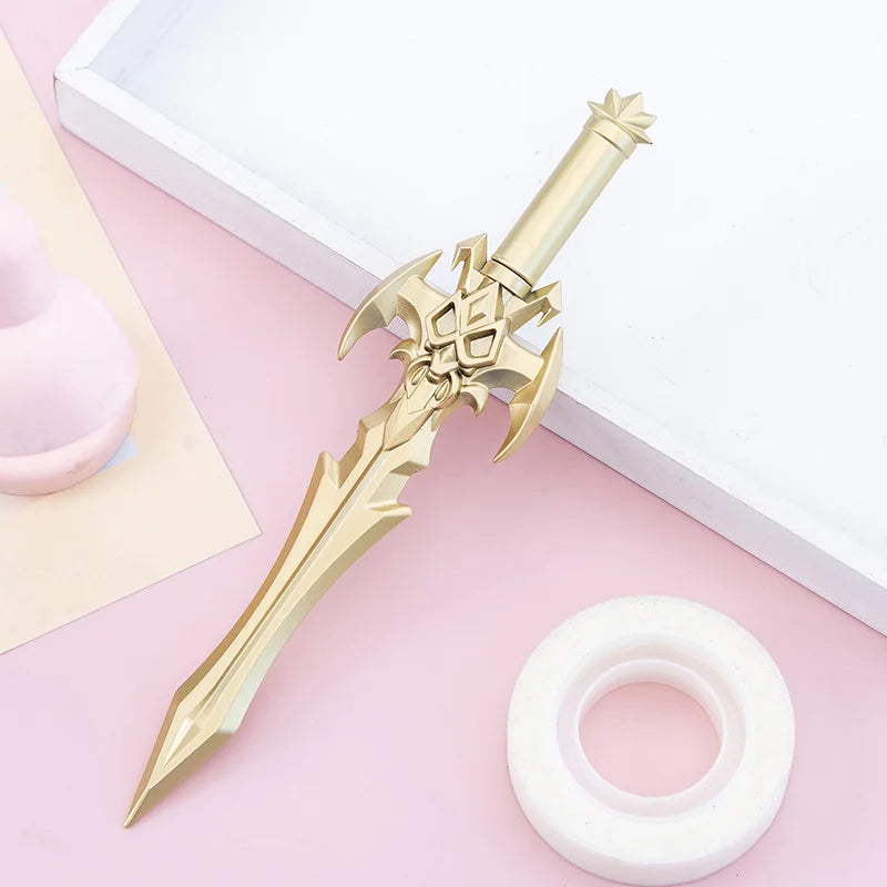 Stylo Gel bleu, bras créatifs, accessoires d'épée, papeterie scolaire d'écriture pour étudiants, fournitures de bureau, 4 pièces