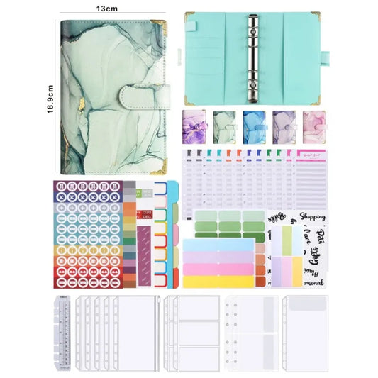 A6 mode Macaron impression colorée Texture de marbre cuir Pu classeur minimaliste compte de Budget de trésorerie