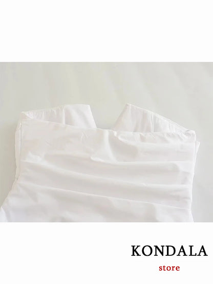 KONDALA nouveau Chic Sexy solide blanc gaine courte asymétrique Y2K femmes haut à bretelles mode 2023 plissé Zip Cool haute rue gilet