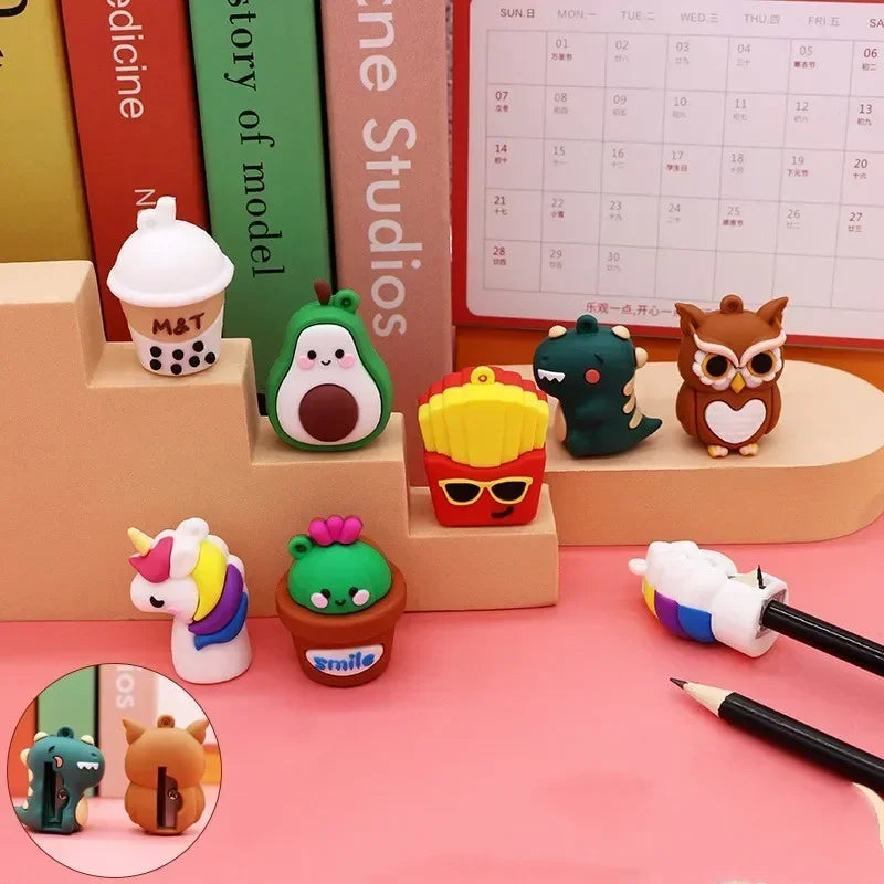 Taille-crayon 3D Animal marijuana ing mignon, écoliers, bibelot britannique en silicone plastique, couteau à stylo Kawaii pour enfants, papeterie