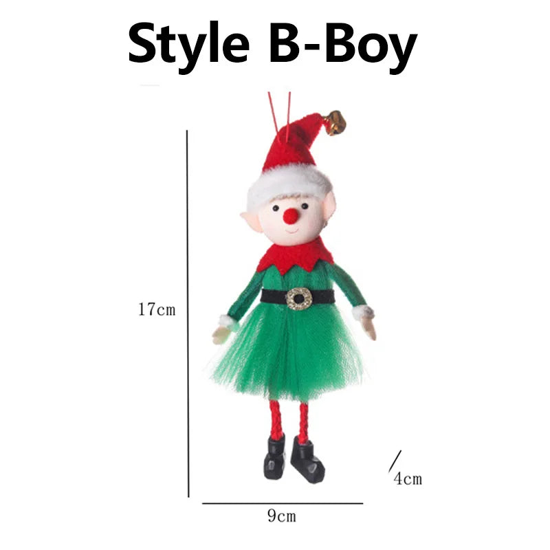Poupées en peluche elfes de noël, ornements suspendus, décor d'arbre de noël, mignon garçon et fille, pendentif elfe, cadeaux pour enfants, nouvel an, nouvelle collection
