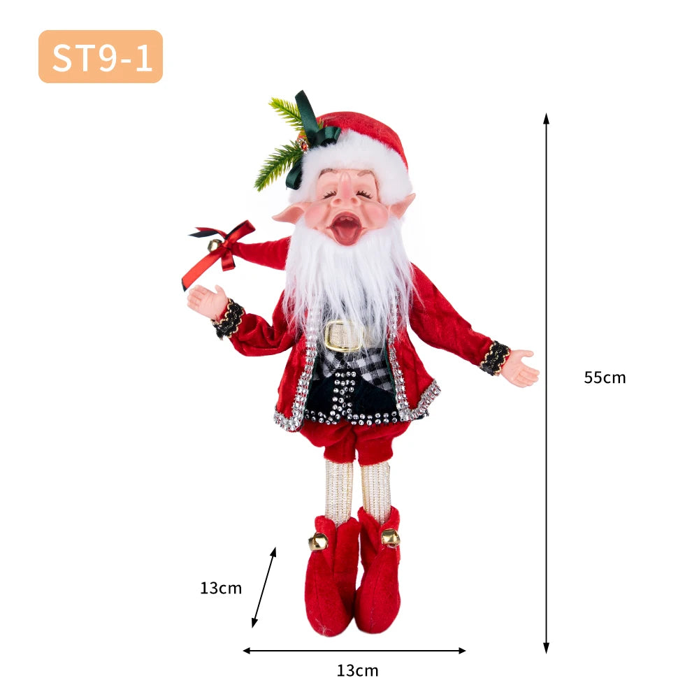 Elfes de noël personnalisés avec couronne, décoration suspendue, pendentifs muraux pour fête à domicile, ornements, elfe en peluche, nouvelle collection 2025